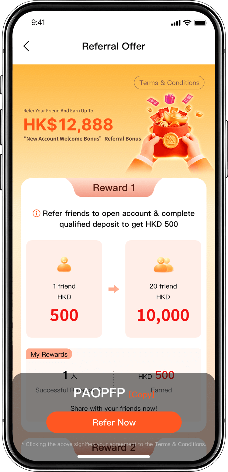 New Account Welcome Bonus Referral Programme